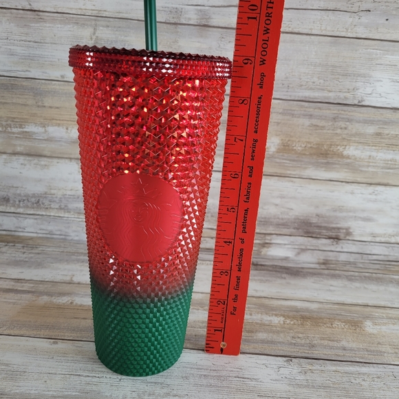 Starbucks Walt Disney World Red Green Studded Christmas Tumbler New 24 ounces - Picture 7 of 10